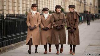 Norland Nannies old uniform (Left) new uniform (Right)