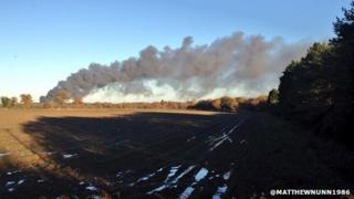 Fire at Hainford Hall scrapyard