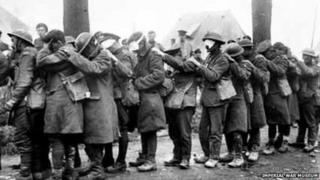 Gassed soldiers during WW1
