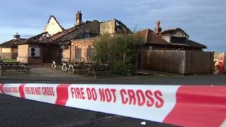 Bridge Inn fire scene