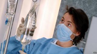 Nurse attending to drip