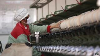 A worker in Chinese factory