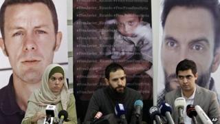 News conference in Beirut for kidnapped Spanish journalists. 10 Dec 2013