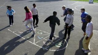 Hopscotch in playground