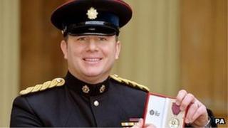 Andreas Peat with his George Medal