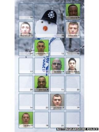 Nottinghamshire Police's Festive Crime calendar