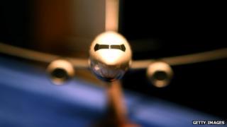 Miniature model of Boeing 737-800 on display