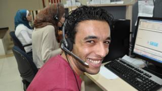 Staff at the call centre in Bethlehem