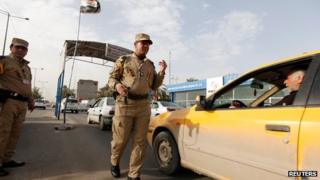 Security checkpoint in Baghdad on 13 December 2013