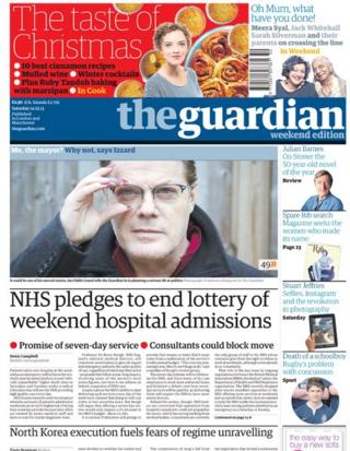 Guardian front page 14/12/13