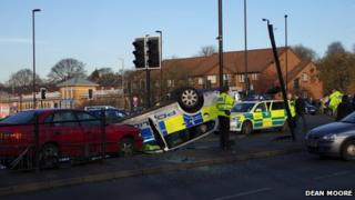 Rochdale crash scene