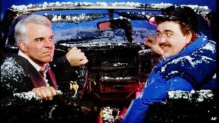 Steve Martin and John Candy in the 1987 film Planes, Trains and Automobiles