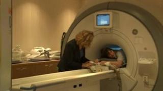 Patient in MR scanner