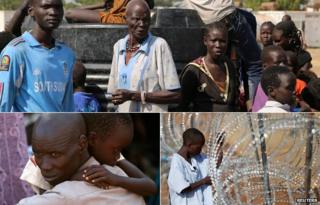 People in Juba seeking refuge at one of the UN compounds in the city - December 2013