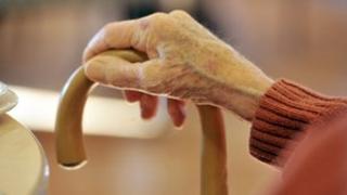 Hand of an older man