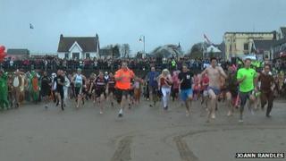 Saundersfoot New Year's Day Swim 2014