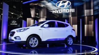 Hyundai Tucson SUV on display