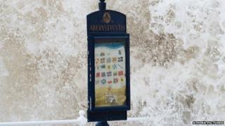 Sign on Aberystwyth seafront