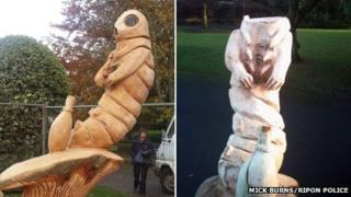 Caterpillar before and after decapitation