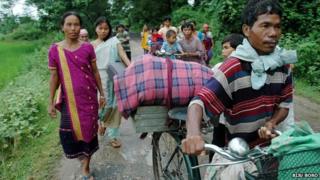 Tribals escaping violence in Karbi Anglong