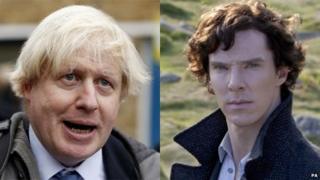 Boris Johnson and Benedict Cumberbatch as Sherlock Holmes