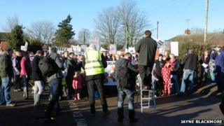 Demonstrators in Feniton