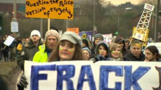 Barton Moss protest march