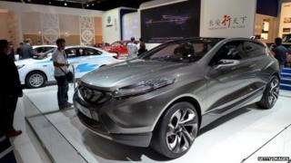 The "CS35" of Chinese car company "Changan" is pictured at the IAA international automobile show in Frankfurt, Germany. 11 September 2013