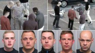 Five men who robbed Ipswich soldier