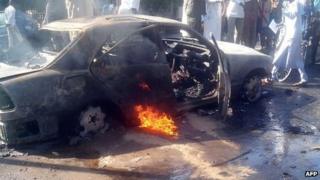 burning car