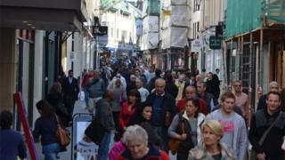 Shoppers in Jersey