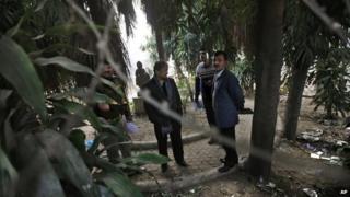 Indian investigators visit a spot which police say is where a Danish tourist was gang-raped in Delhi, India.
