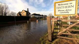 The flood water in Hathern