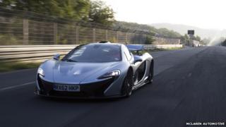 McLaren P1 supercar on race track
