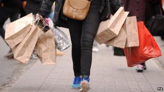 Shopper with bags