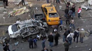 Bomb blast aftermath, southern Baghdad (20 Jan)