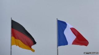 German and French flags