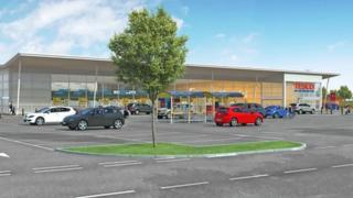 Artist's impression of new Tesco in Stanley