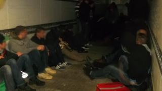 Albanian nationals discovered in the lorry