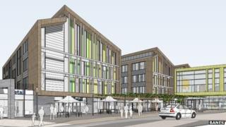 An artists' impression of Keynsham after its regeneration