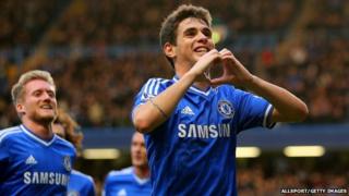 Chelsea's Oscar celebrates