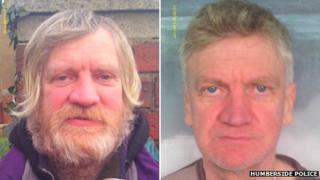 Two images of the man released by police