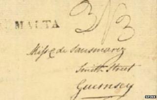 Front of letter with Malta stamp