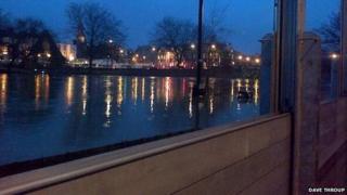 Flood defences in Frankwell, Shrewsbury