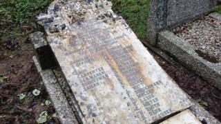 Part of the grave in Veryan