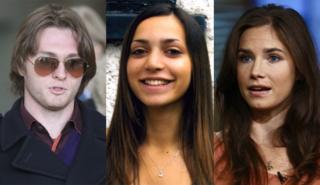 Raffaele Sollecito, Meredith Kercher, Amanda Knox (composite)