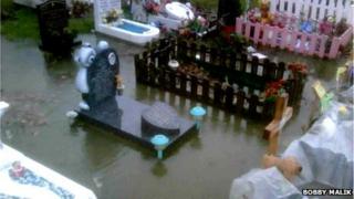 The flooded children's' cemetery in 2010