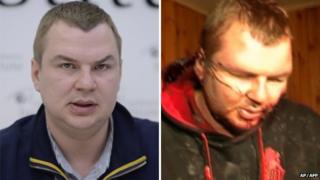 Dmytro Bulatov before and after his alleged torture