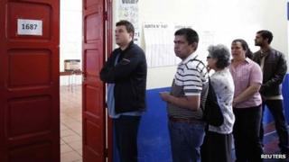 Voters queue in Costa Rica