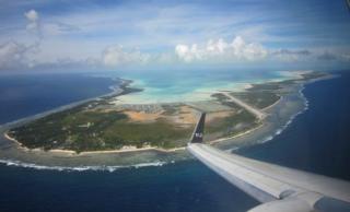 South Tarawa from plane